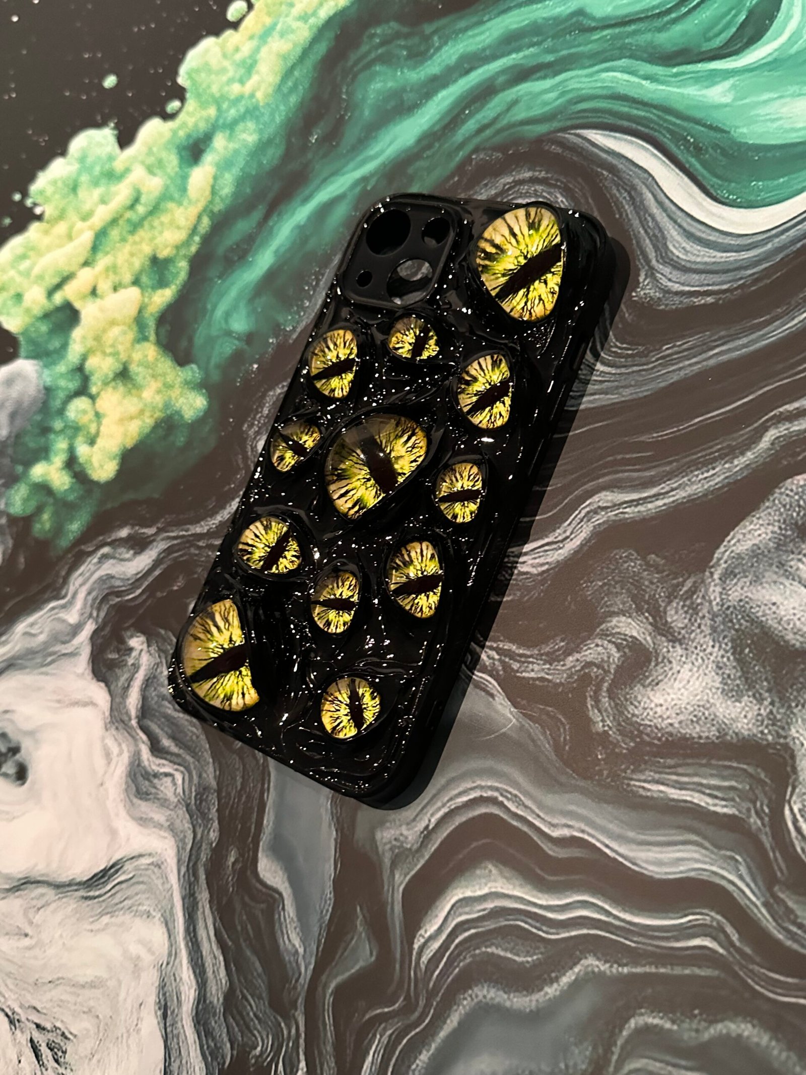 Black Eye Phone Case With Yellow Eyes