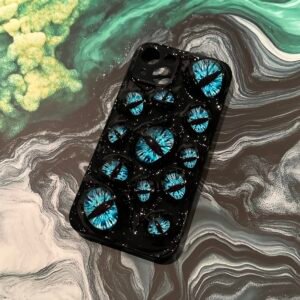 Black Phone Case With Blue Eyes