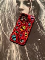 Dark Red Eyes Phone Case With Rainbow Eyes