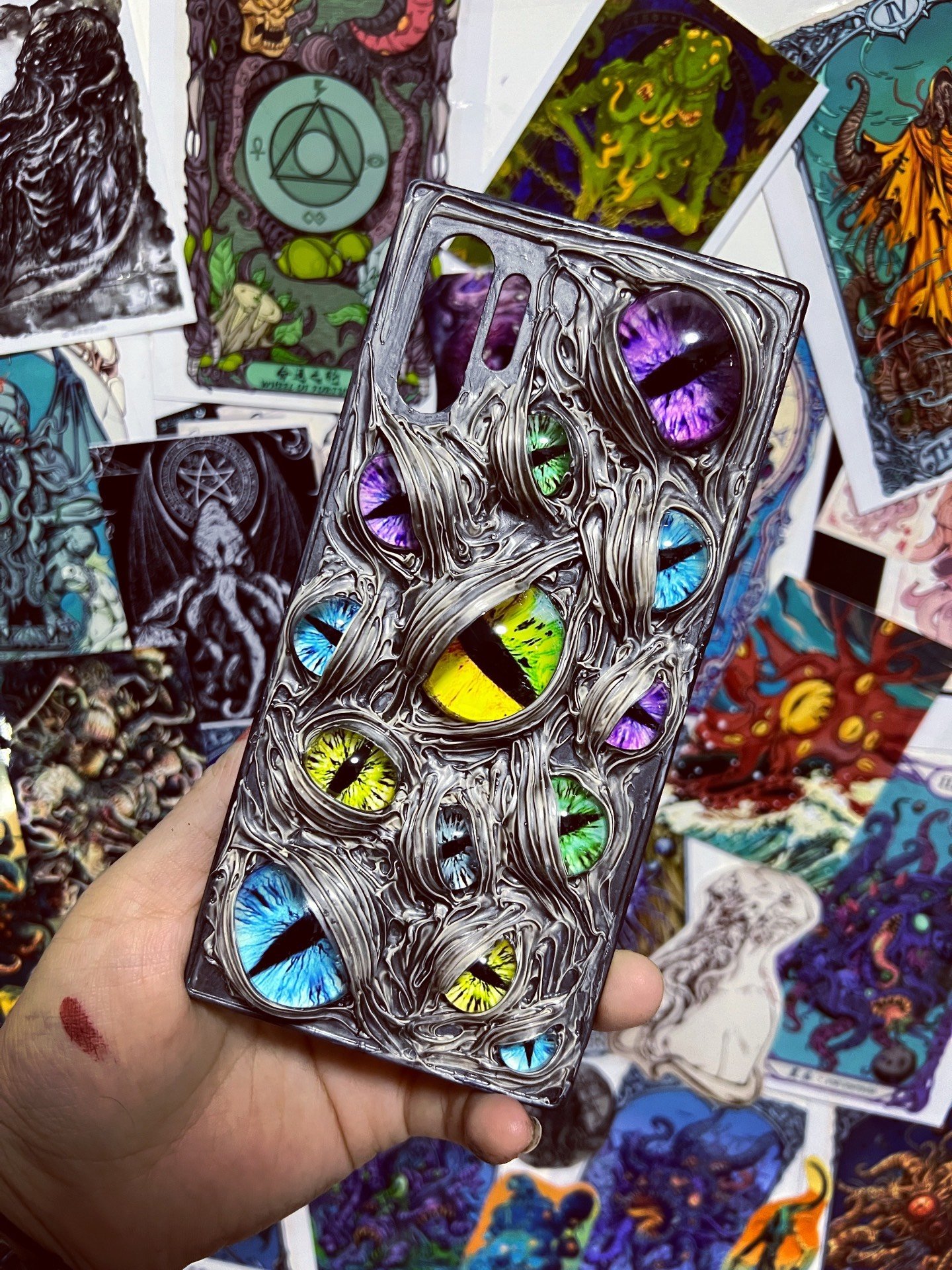 Green Eyes Phone Case with Rainbow Eyes