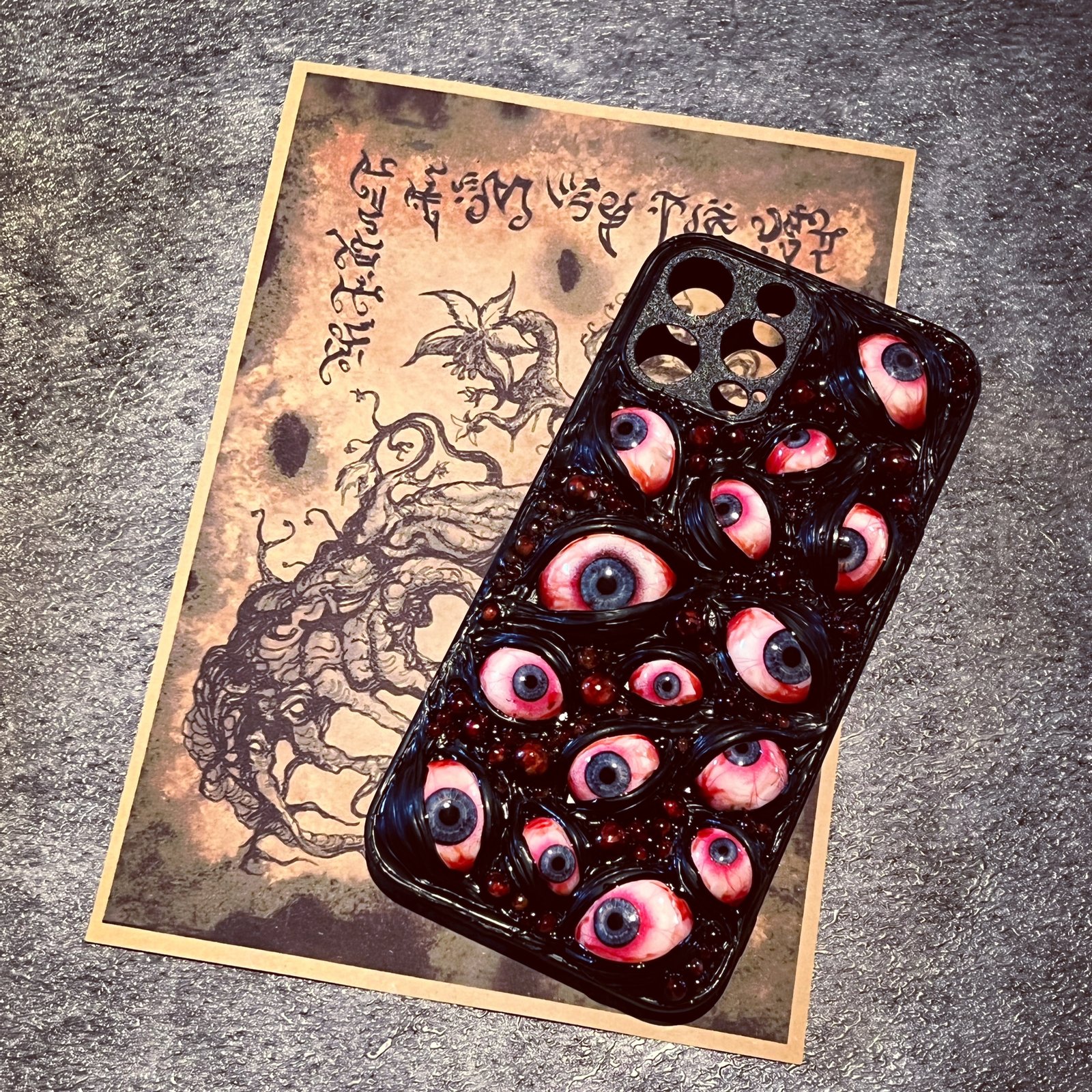 Creepy Eyes Phone Case with Blood Blister