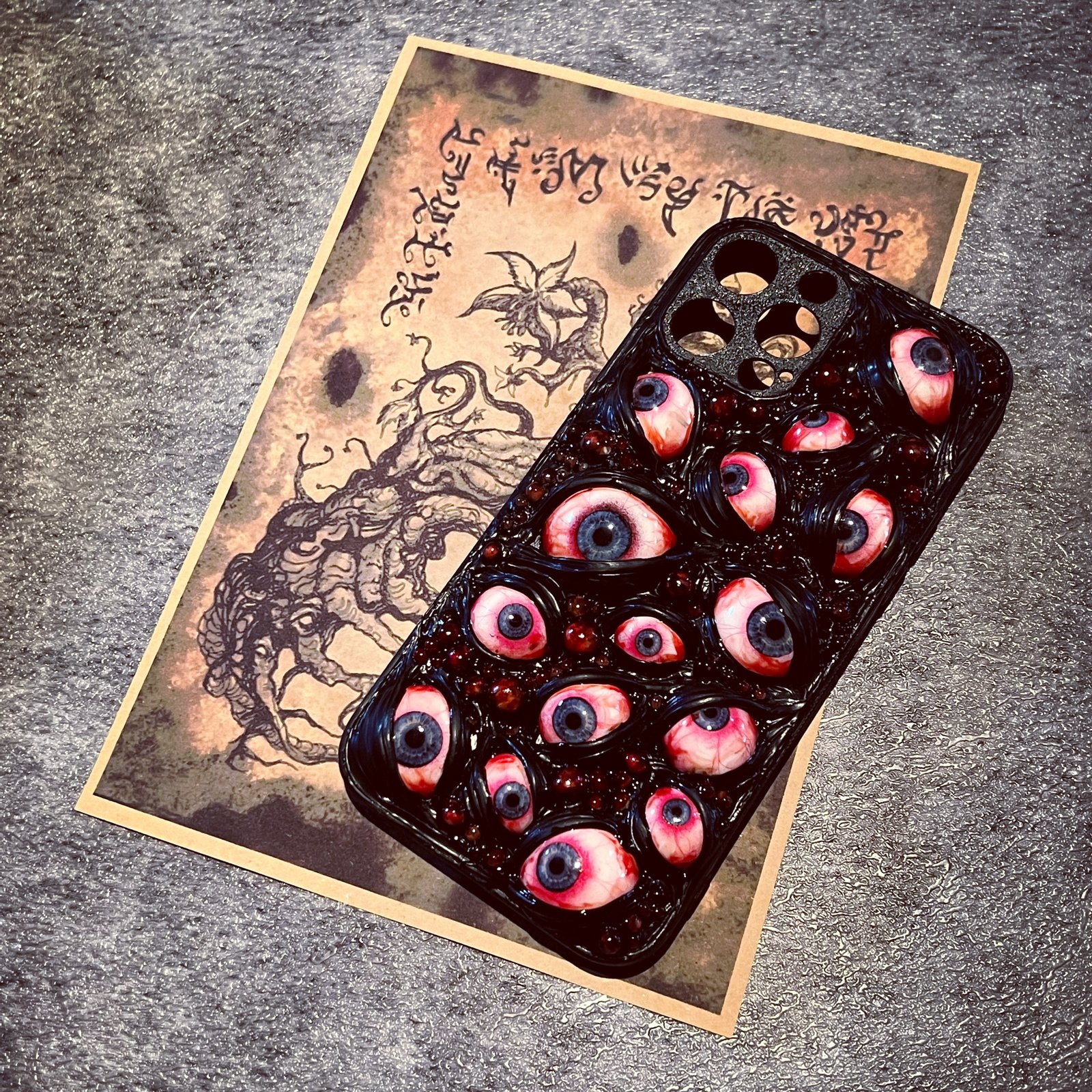 Creepy Eyes Phone Case with Blood Blister