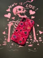 Pink Teeth Phone Case with Eyes