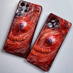 Half Face Red Skull Phone Case​