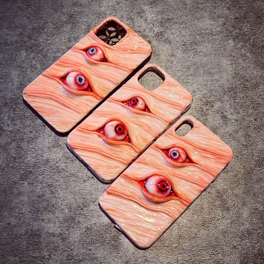 Skin Horror Phone Case Skin-toned Creepy Double Eyes Phone Case