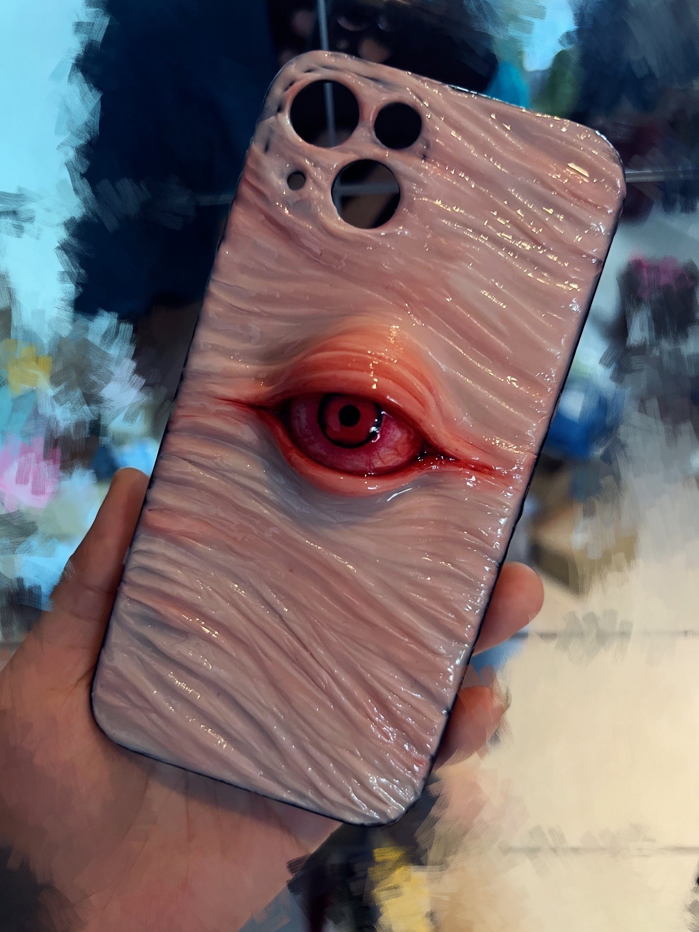 Skin-toned Creepy Single Eye Phone Case